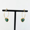 Boucles d'oreilles Stone Cœur jade africaine