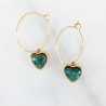 Boucles d'oreilles Stone Cœur jade africaine