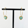 Boucles d'oreilles Stone Cœur amazonite