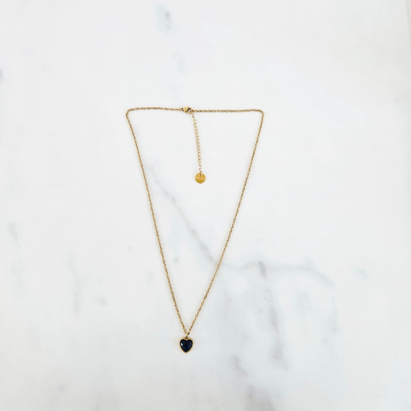 Collier Stone Cœur lapis