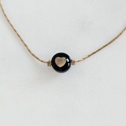 Black Gold Heart Necklace