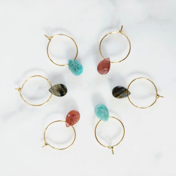 Boucles d'oreilles Stone Quartz Fraise