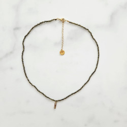 Collier perlé Shine Kaki