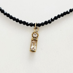 Collier perlé Shine Noir