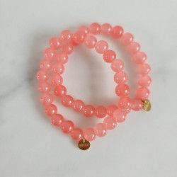 Bracelet Jellybeans élastiqué rose pour adultes