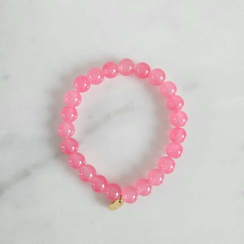 Bracelet Jellybeans élastiqué rose pour adultes