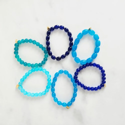 Bracelet élastiqué Jellybeans bleu