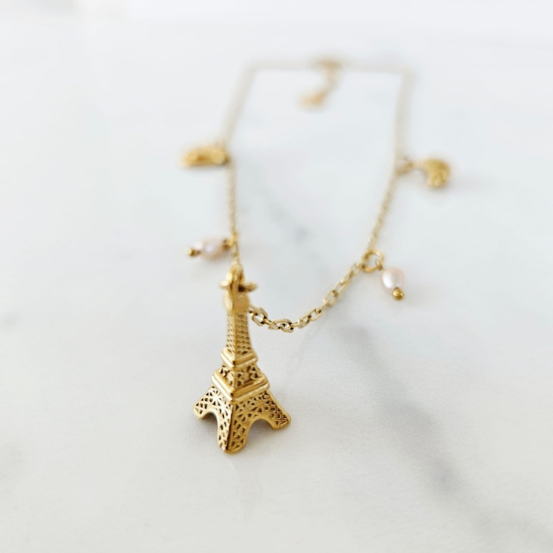Collier multi charms Paris Tour Eiffel