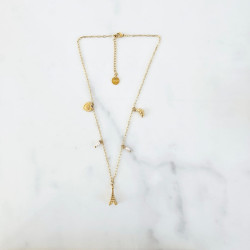 Collier multi charms Paris Tour Eiffel