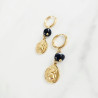 Boucles d'oreilles scarabée Maya noires