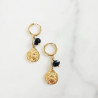 Boucles d'oreilles scarabée Maya noires