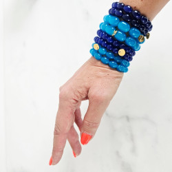 Bracelet élastiqué Jellybeans bleu pour adulte