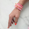 Bracelet Jellybeans élastiqué rose pour adultes