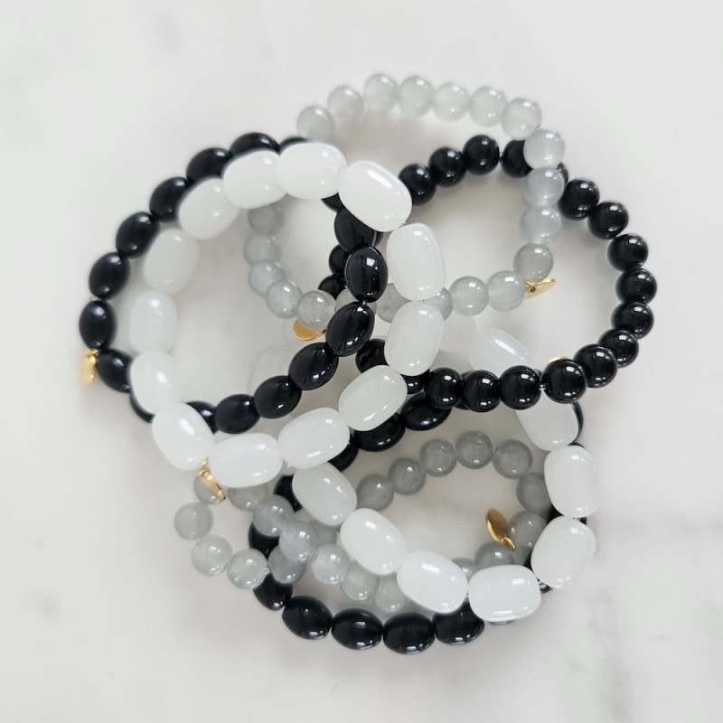 Bracelet élastiqué Jellybeans blanc pour adulte