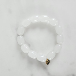 Bracelet élastiqué Jellybeans blanc pour adulte