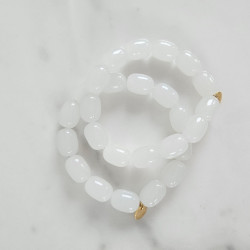 Bracelet élastiqué Jellybeans blanc pour adulte