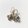 Boucles d'oreilles trèfle précieux gris