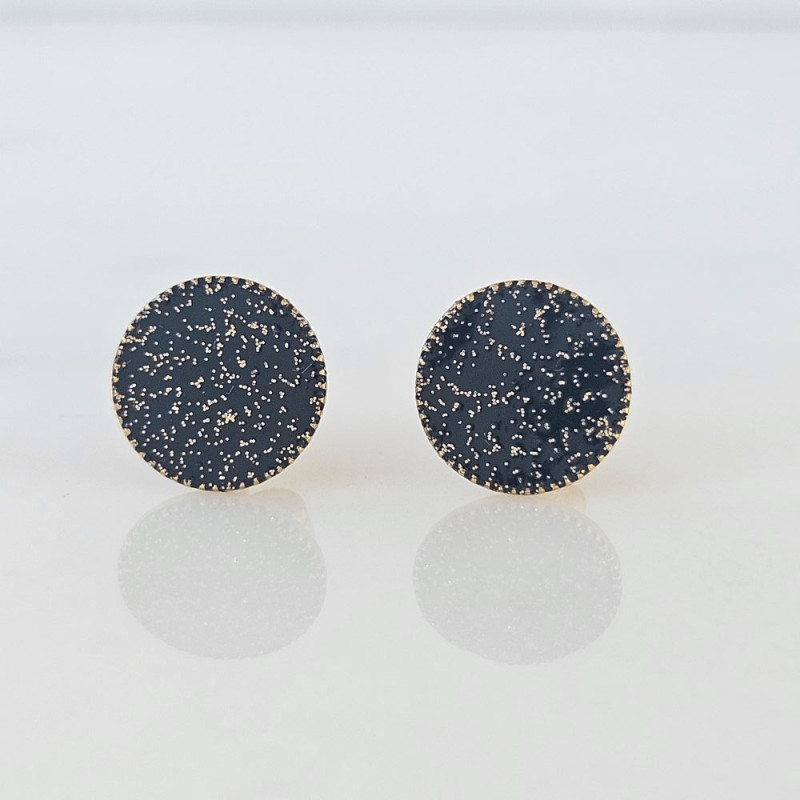 Boucles d'oreilles noires Planète