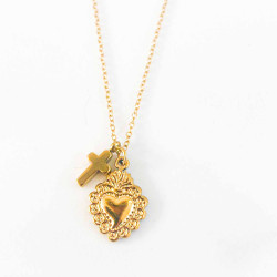 Collier Chaîne Exvoto Croix Guadalupe