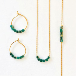 Earings Simply Square green