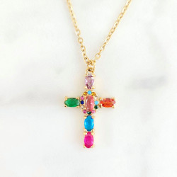 Collier croix multi Madonna