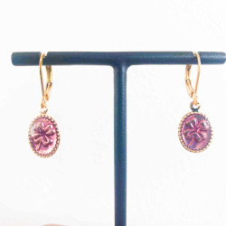 Boucles d'oreilles Trèfle Violet