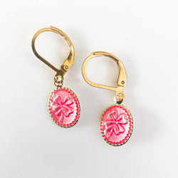 Boucles d'oreilles Trèfle Rose