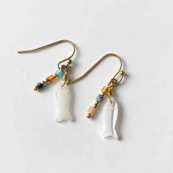 Boucles d'oreilles poisson nacre