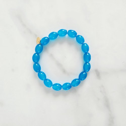 Bracelet élastiqué Jellybeans bleu pour adulte