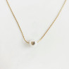 Collier coeur doré sur nacre