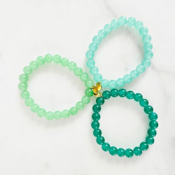 Bracelet Jeallybeans élastiqué vert