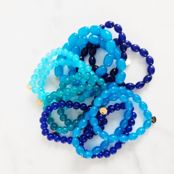 Bracelet élastiqué Jellybeans bleu