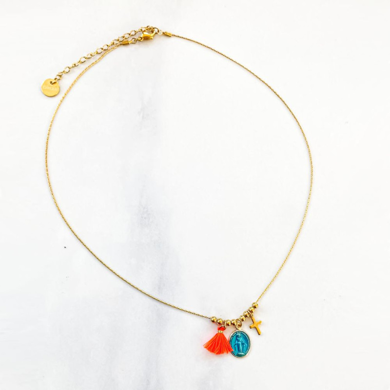 Necklace Rainbow Mary Médailles précieuses Turquoise