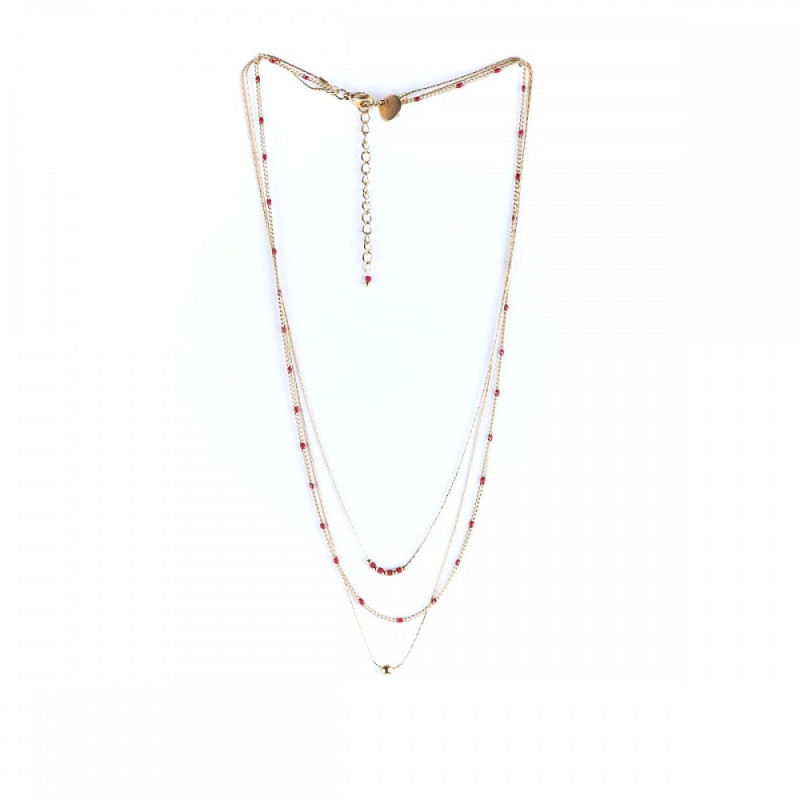 Collier triple Anna Rouge