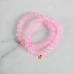 Bracelet Jellybeans élastiqué rose pour adultes