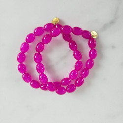 Bracelet Jellybeans élastiqué fushia