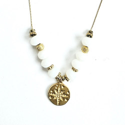 Collier Rose des vents Blanc