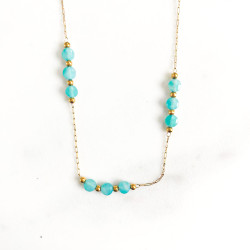 Collier galets turquoise amazonite