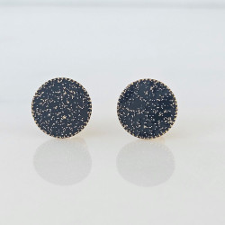 Boucles d'oreilles noires Planète