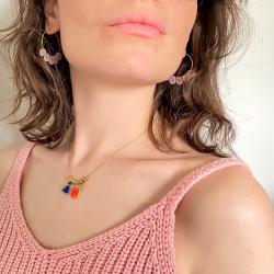 Collier Rainbow Mary Médailles Orange