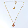 Collier Trèfle Précieux cornaline