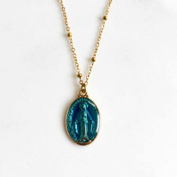 Collier Satellites Mary Bleu