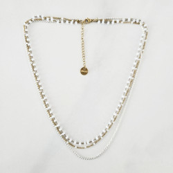 Collier Infini multi rangs Blanc
