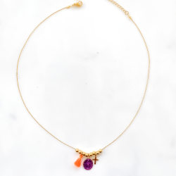 Collier Rainbow Mary Médailles Violet