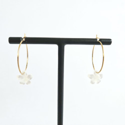 Boucles d'oreilles anneaux Venus fleur
