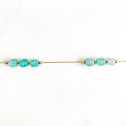 Bracelet cubes turquoise amazonite