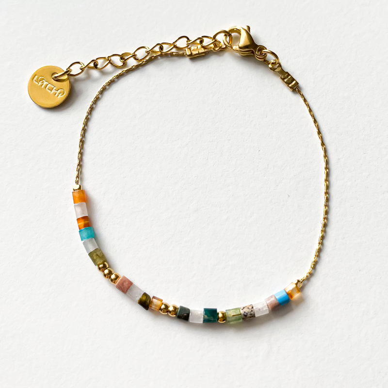 Bracelet poisson nacre pierres multi