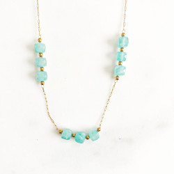 Necklace cubes turquoise amazonite