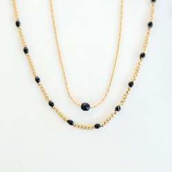 Collier double Black Night