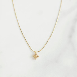 Maeva champagne cross necklace